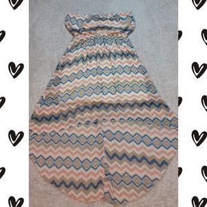 Rue21 Strapless Boho High-Low Dress EUC L